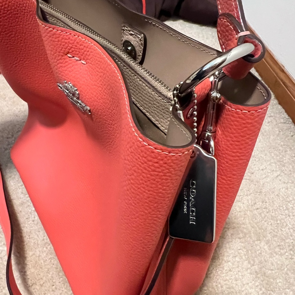Coach Coral Leather Shoulder Bag - Picture 11 of 14